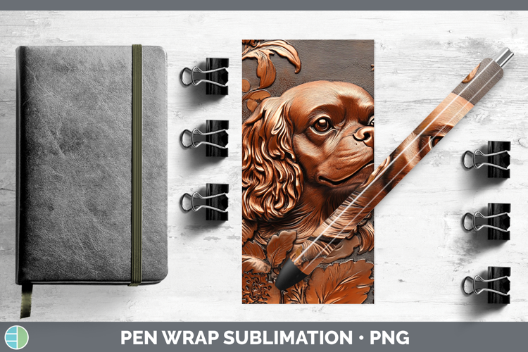 Dogs 02 Copper Relief Cavalier King Charles Spaniel Pen Wrap