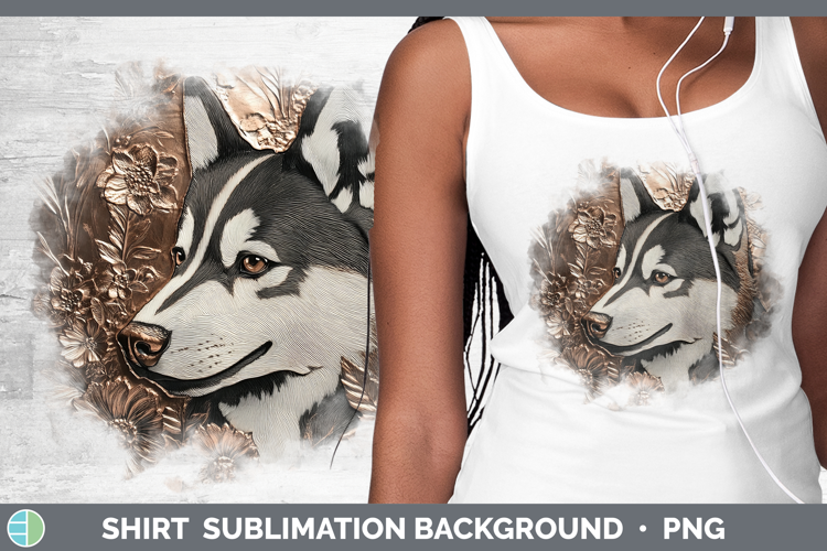 Dogs 02 Copper Relief Husky Shirt Sublimation Sublimation Ba