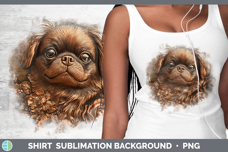 Dogs 02 Copper Relief Pekingese Shirt Sublimation Sublimatio