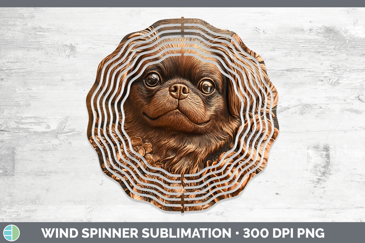 Dogs 02 Copper Relief Pekingese Wind Spinner Sublimation Spi