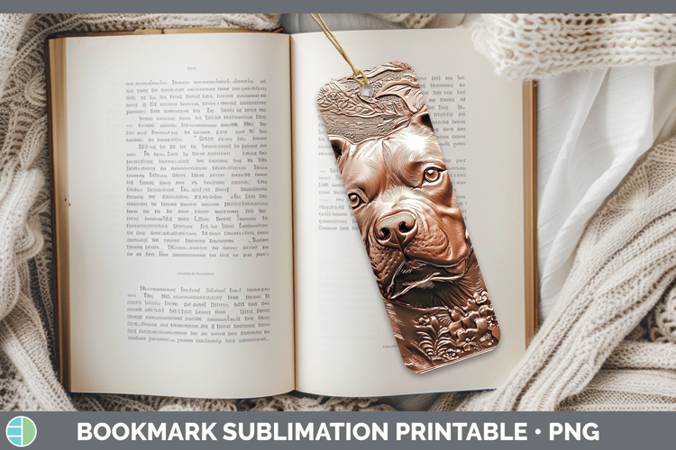 Dogs 02 Copper Relief Pit Bull Bookmark Sublimation Printabl
