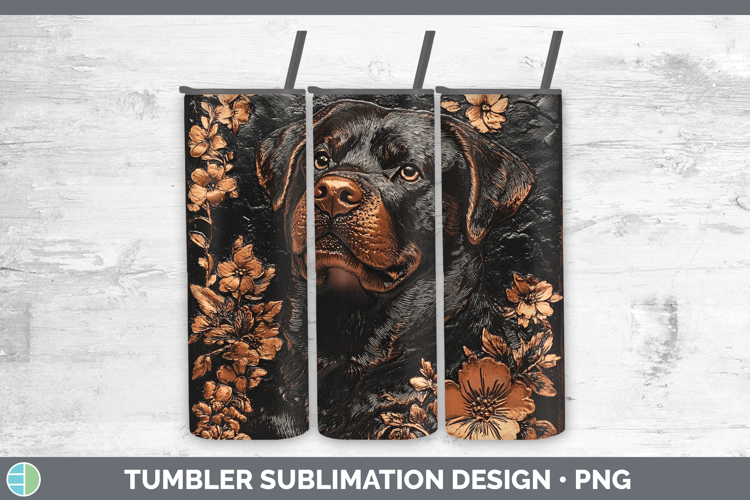 Dogs 02 Copper Relief Rottweiler Tumbler Sublimation 20 oz S
