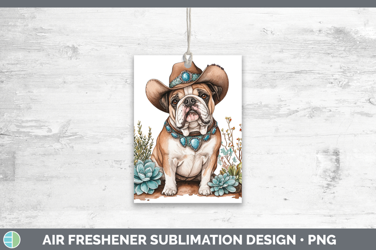 Dogs 02 Country Western Bulldog Air Freshener Sublimation Ca