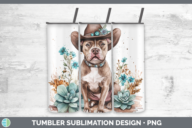 Dogs 02 Country Western Pit Bull Tumbler Sublimation 20 oz S