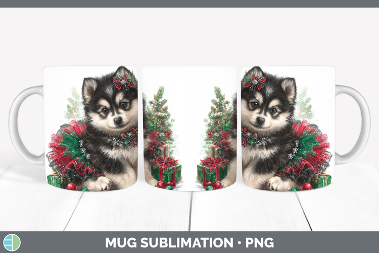 Alaskan Malamute Dogs 02 Cute Christmas Mug Wrap Sublimation