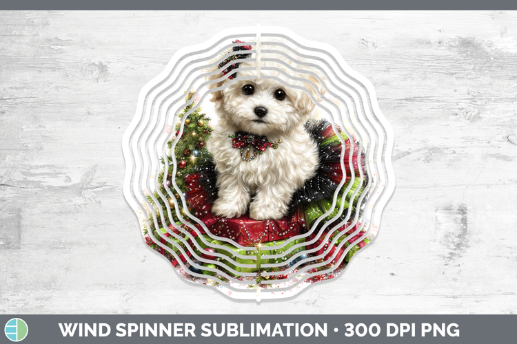 Bichon Frise Dogs 02 Cute Christmas Wind Spinner Sublimation