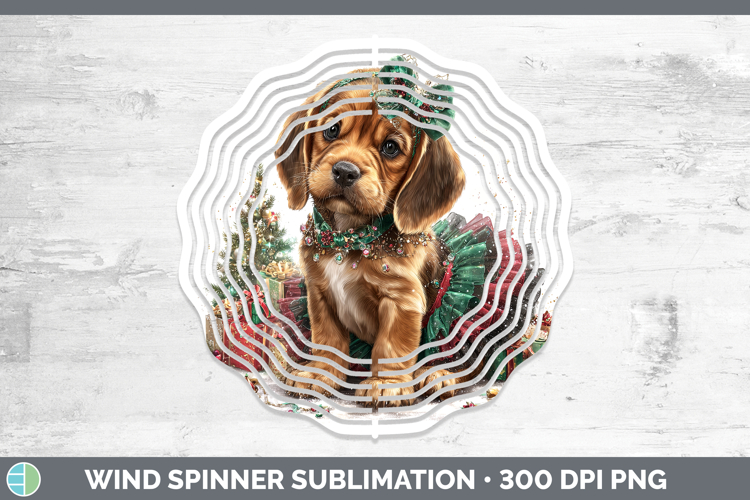 Bloodhound Dogs 02 Cute Christmas Wind Spinner Sublimation D
