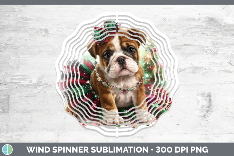 Bulldog Dogs 02 Cute Christmas Wind Spinner Sublimation Desi