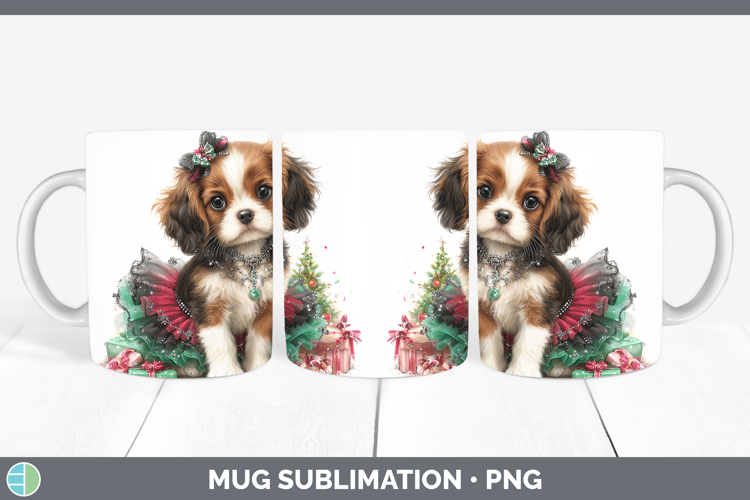 Cavalier King Charles Spaniel Dogs 02 Cute Christmas Mug Wra