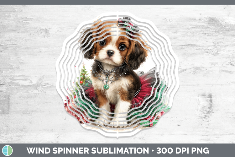 Cavalier King Charles Spaniel Dogs 02 Cute Christmas Wind Sp