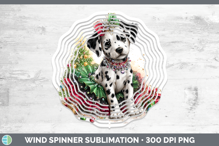 Dalmatian Dogs 02 Cute Christmas Wind Spinner Sublimation De
