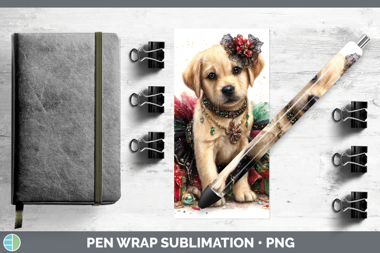 Labrador Retriever Dogs 02 Cute Christmas Pen Wrap Sublimati