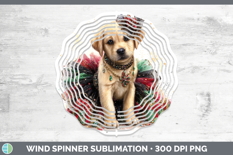 Labrador Retriever Dogs 02 Cute Christmas Wind Spinner Subli