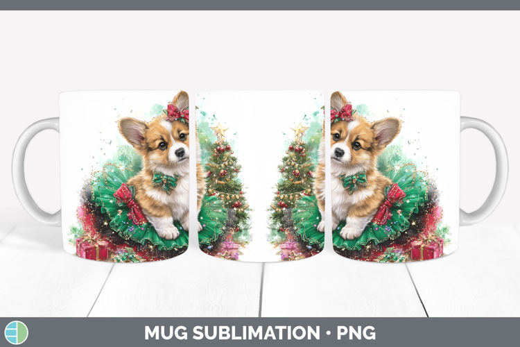 Pembrook Corgi Dogs 02 Cute Christmas Mug Wrap Sublimation D