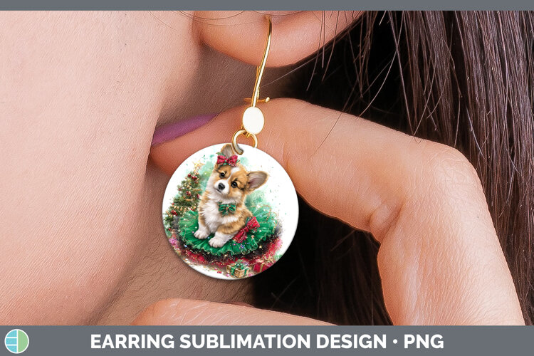 GorgeousDogs 02 Cute Christmas Round Earrings design.