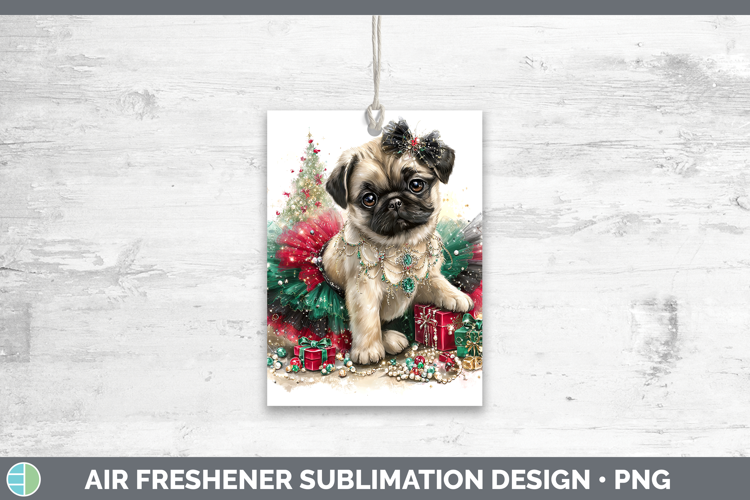 Pug Dogs 02 Cute Christmas Air Freshener Sublimation Design