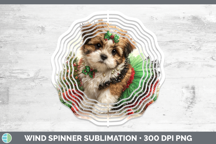 Shih Tzu Dogs 02 Cute Christmas Wind Spinner Sublimation Des