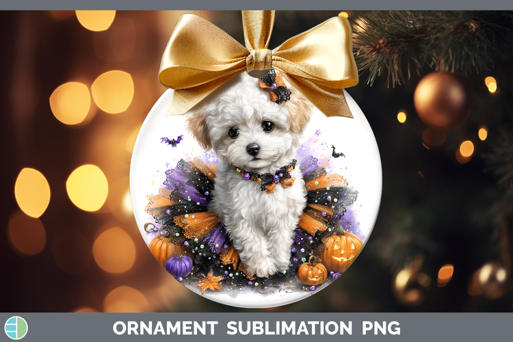 Dogs 02 Halloween Bichon Frise Ornament Sublimation Bauble D