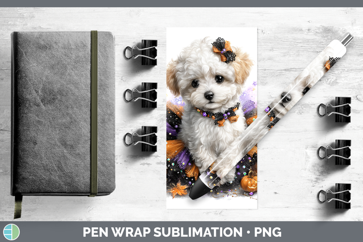 Dogs 02 Halloween Bichon Frise Pen Wrap Sublimation Pen Desi