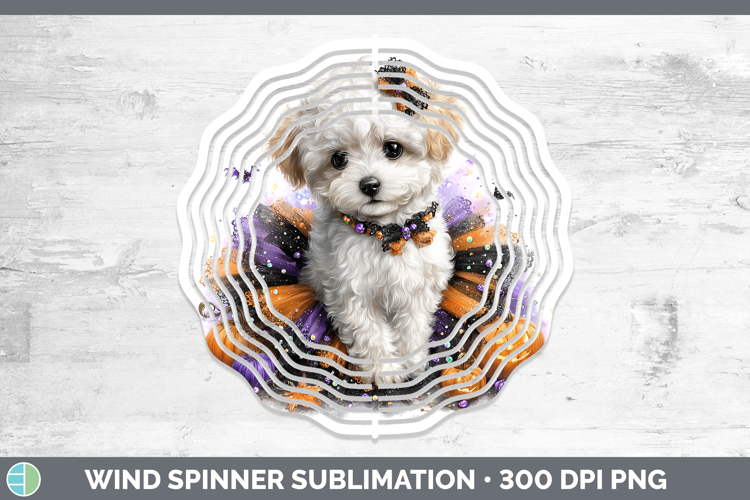 Dogs 02 Halloween Bichon Frise Wind Spinner Sublimation Spin