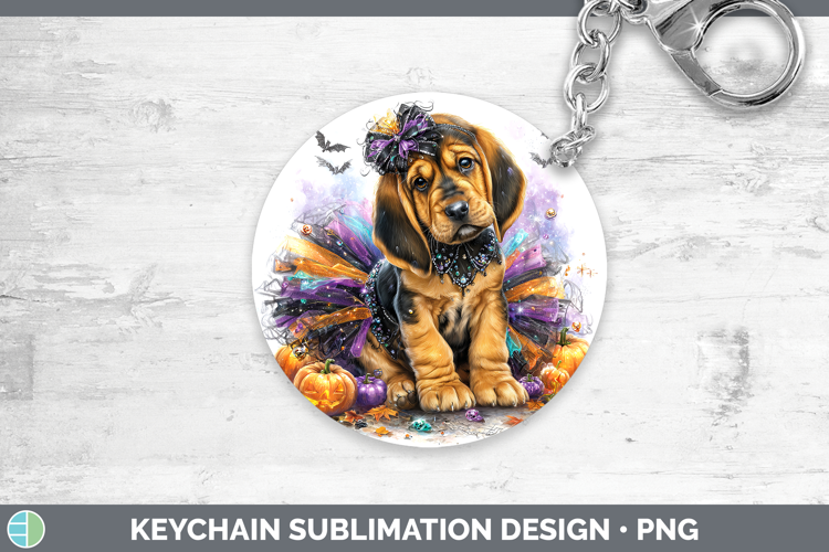 Dogs 02 Halloween Bloodhound Keychain Sublimation Keyring De