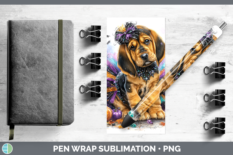 Dogs 02 Halloween Bloodhound Pen Wrap Sublimation Pen Design