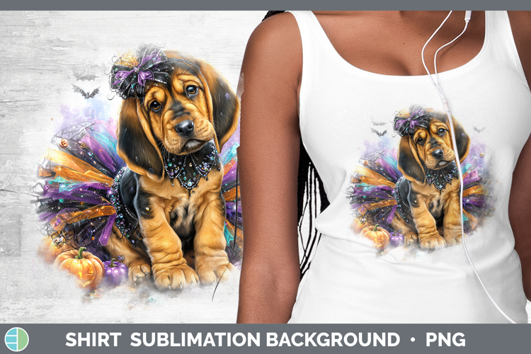 Dogs 02 Halloween Bloodhound Shirt Sublimation Background De