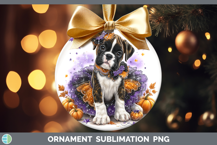 Dogs 02 Halloween Boxer Ornament Sublimation Bauble Designs