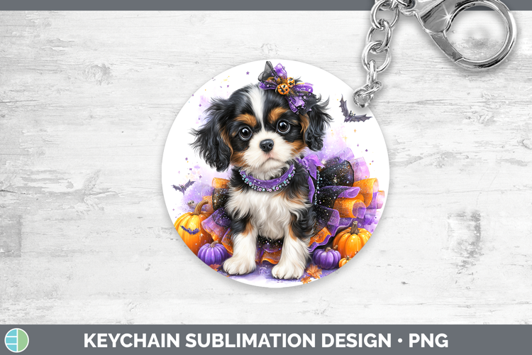 Dogs 02 Halloween Cavalier King Charles Spaniel Keychain Sub