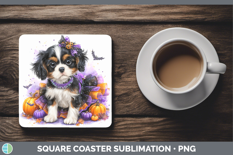 Dogs 02 Halloween Cavalier King Charles Spaniel Square Coast