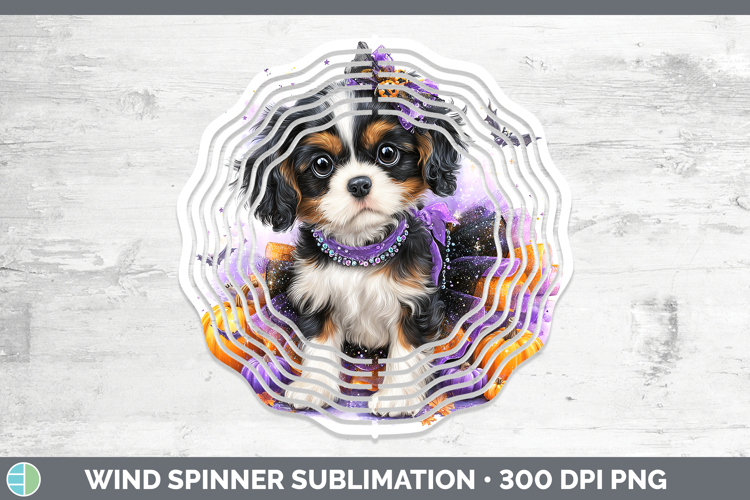 Dogs 02 Halloween Cavalier King Charles Spaniel Wind Spinner
