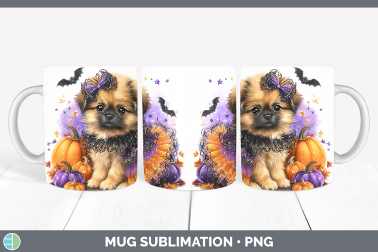 Dogs 02 Halloween Pekingese Mug Wrap Sublimation Coffee Cup