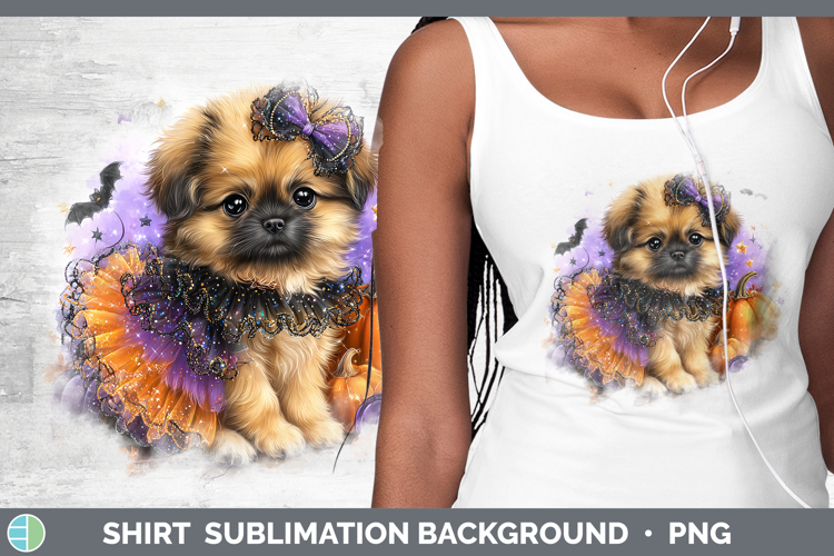 Dogs 02 Halloween Pekingese Shirt Sublimation Background Des
