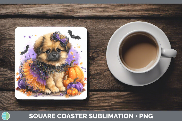 GorgeousDogs 02 Halloween Square Coaster design.