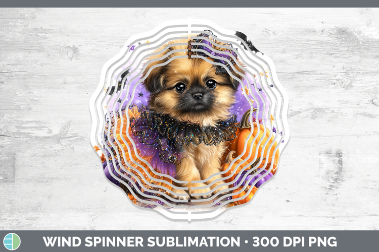 Dogs 02 Halloween Pekingese Wind Spinner Sublimation Spinner