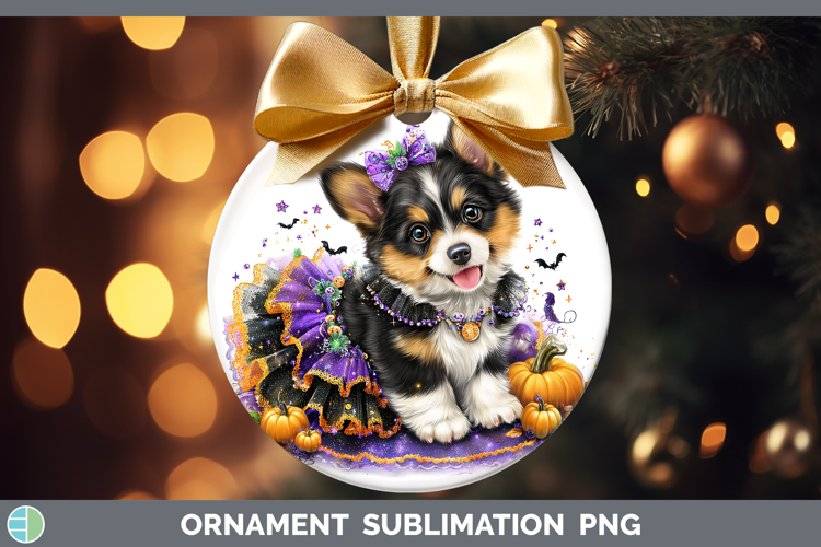 Dogs 02 Halloween Pembrook Corgi Ornament Sublimation Bauble