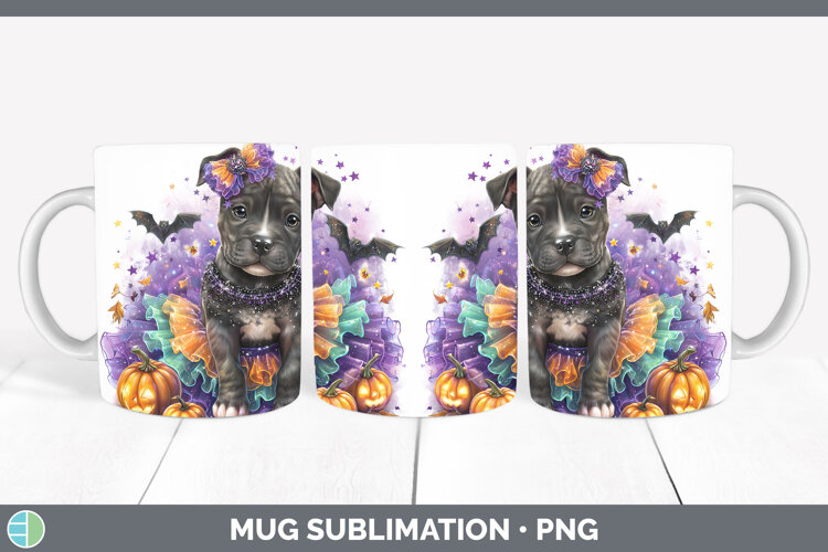 GorgeousDogs 02 Halloween Mug Wrap design.