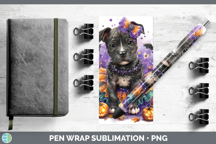 Dogs 02 Halloween Pit Bull Pen Wrap Sublimation Pen Designs