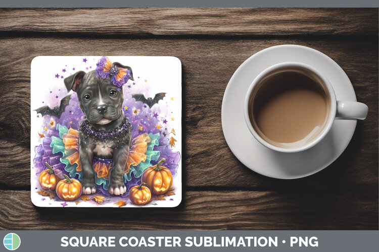 GorgeousDogs 02 Halloween Square Coaster design.