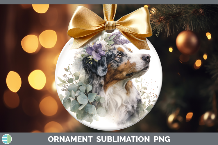 Australian Shepherd Dogs 02 Lavender and Eucalyptus Ornament