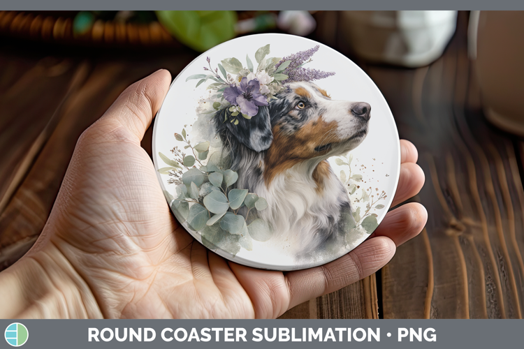 Australian Shepherd Dogs 02 Lavender and Eucalyptus Round Co