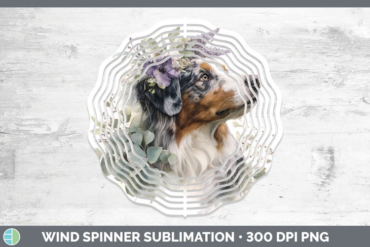 Australian Shepherd Dogs 02 Lavender and Eucalyptus Wind Spi