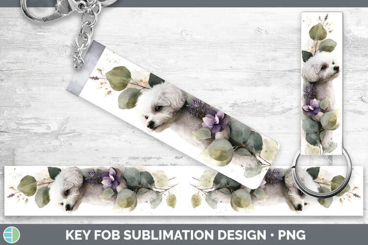 GorgeousDogs 02 Lavender and Eucalyptus Key Fob design.