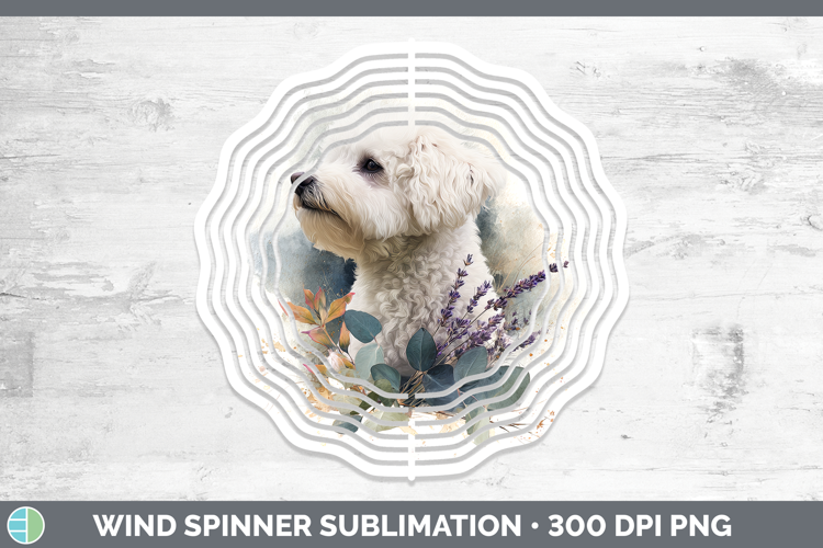Bichon Frise Dogs 02 Lavender and Eucalyptus Wind Spinner Su