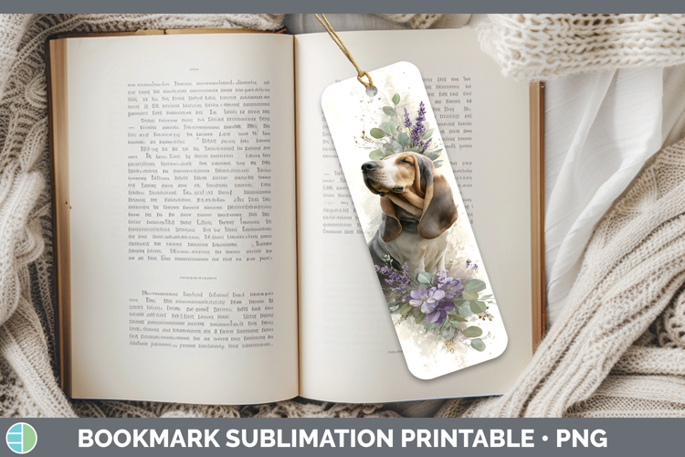 Bloodhound Dogs 02 Lavender and Eucalyptus Bookmark Sublimat