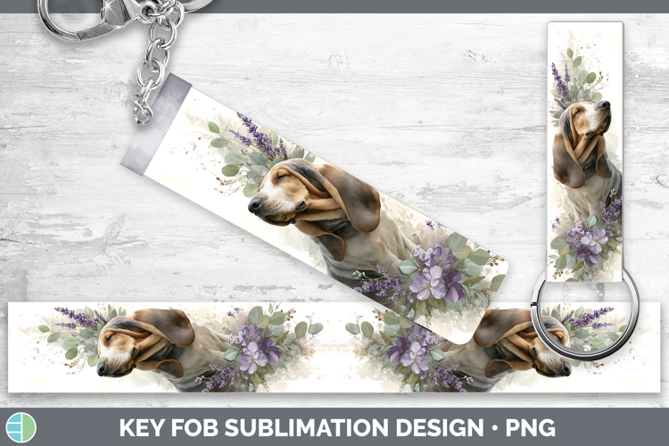 Bloodhound Dogs 02 Lavender and Eucalyptus Key Fob Sublimati