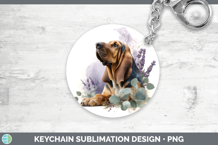 Bloodhound Dogs 02 Lavender and Eucalyptus Keychain Sublimat