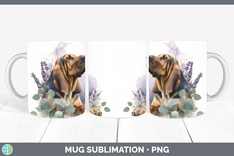 Bloodhound Dogs 02 Lavender and Eucalyptus Mug Wrap Sublimat