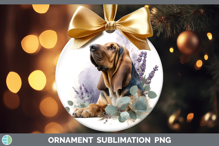 Bloodhound Dogs 02 Lavender and Eucalyptus Ornament Sublimat