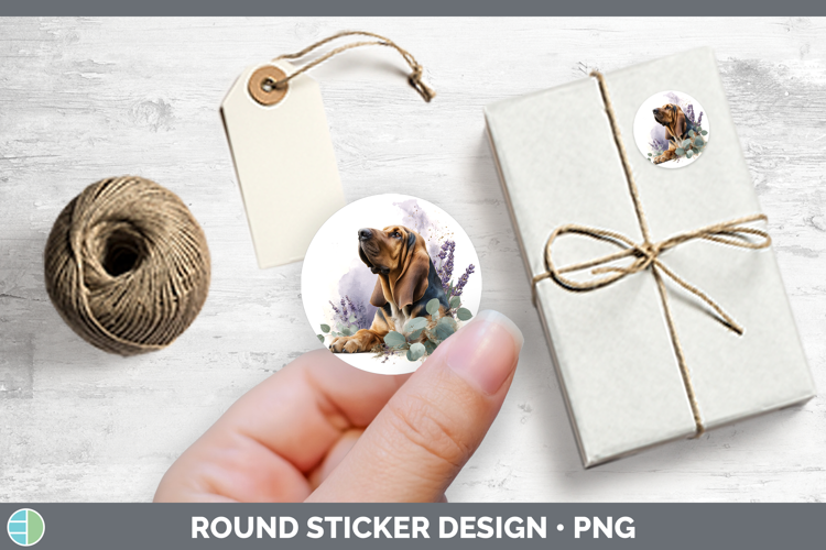Bloodhound Dogs 02 Lavender and Eucalyptus Stickers Design
